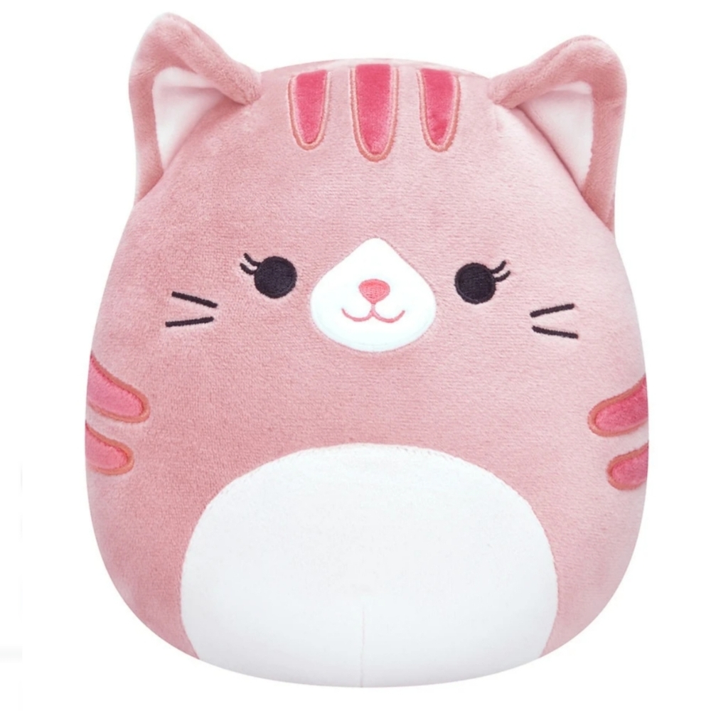 Squishmallows 10” Laura The Pink Tabby Cat Plush Toy Stuffed Animal
